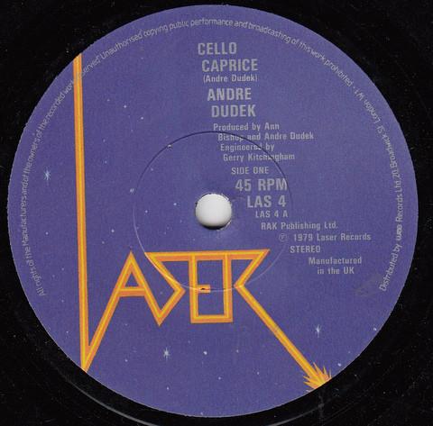7inch Record ANDRE DUDEK Cello Caprice LAS4 Laser 1979 UK Rock Used
7inch Record ANDRE DUDEK Cello Caprice LAS4 Laser 1979 UK Rock Used