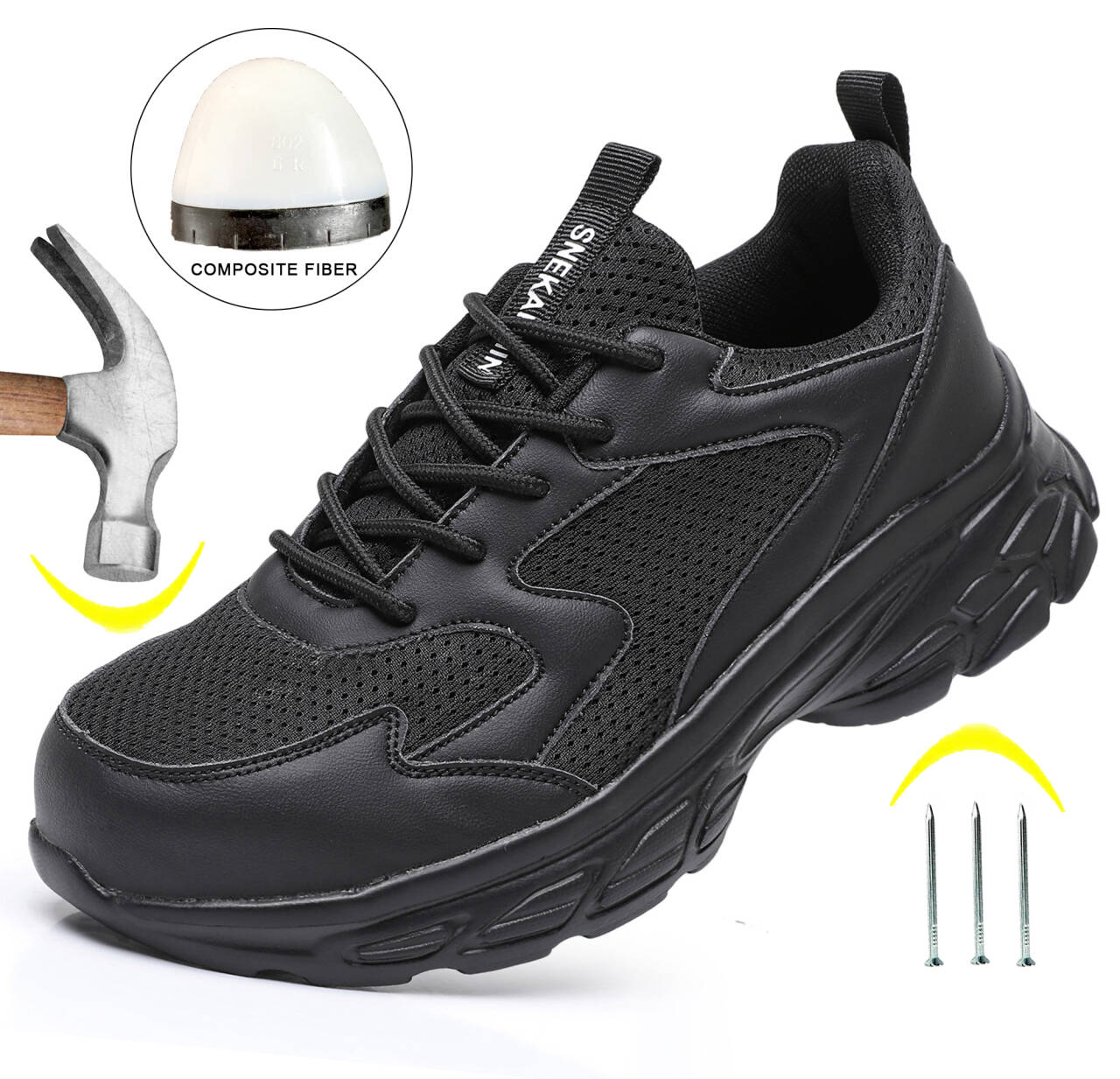 Breathable Men Work Shoes Summer Safety Shoes Lightweight Protective Sneakers Safety Steel Toe Shoes Men Puncture-Proof Boots 39 чорний
Breathable Men Work Shoes Summer Safety Shoes Lightweight Protective Sneakers Safety Steel Toe Shoes Men Puncture-Proof Boots 39 чорний