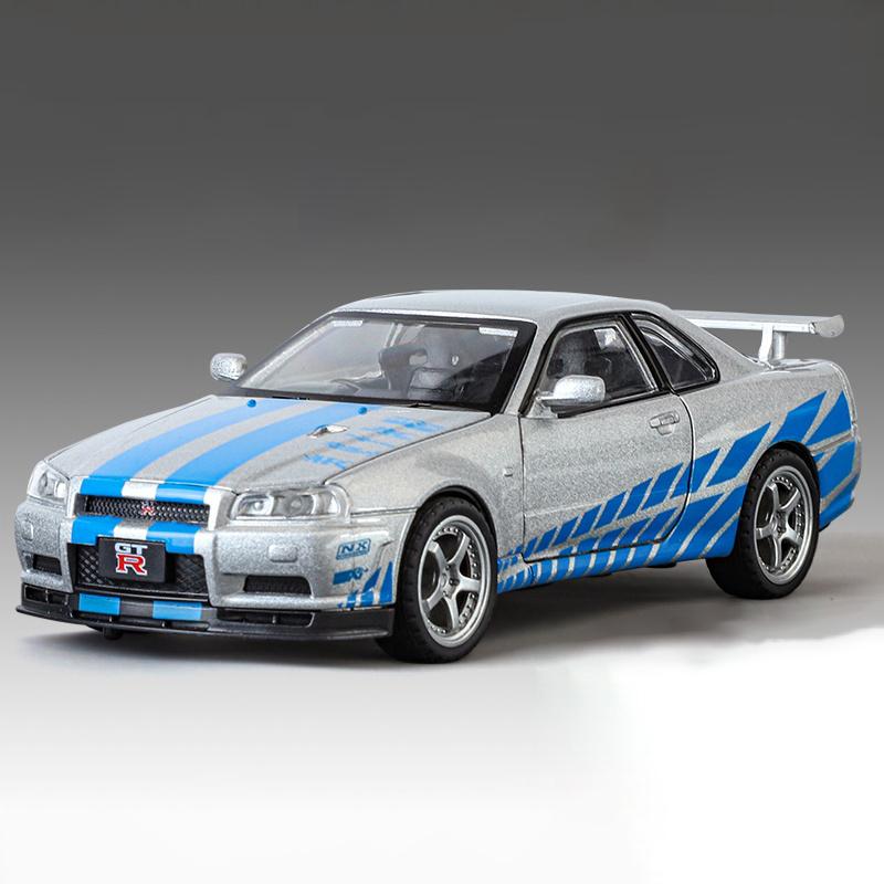 1:32 Nissan GTR R34 Skyline Street Car Version Supercar Die Casting Alloy Model Metal Car Sound Light Pull Back Valentine s Day срібний
1:32 Nissan GTR R34 Skyline Street Car Version Supercar Die Casting Alloy Model Metal Car Sound Light Pull Back Valentine s Day срібний