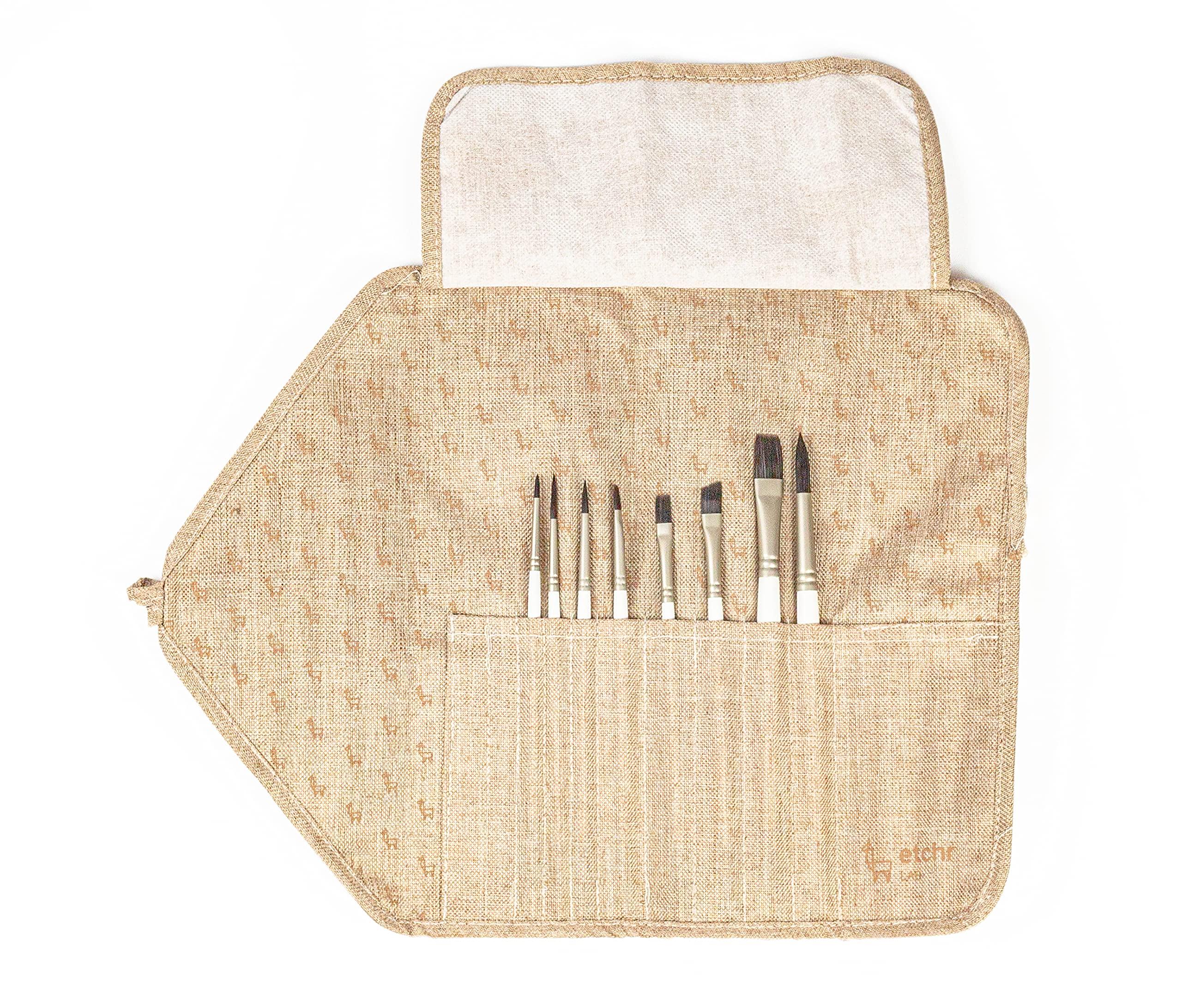 ETCHR Gouache Paint Brushes Set of 8 Synthetic Paint Brush Set Travel Watercolor Brushes with Linen Pouch Synthetic Paint Brushes with Travel Case
ETCHR Gouache Paint Brushes Set of 8 Synthetic Paint Brush Set Travel Watercolor Brushes with Linen Pouch Synthetic Paint Brushes with Travel Case