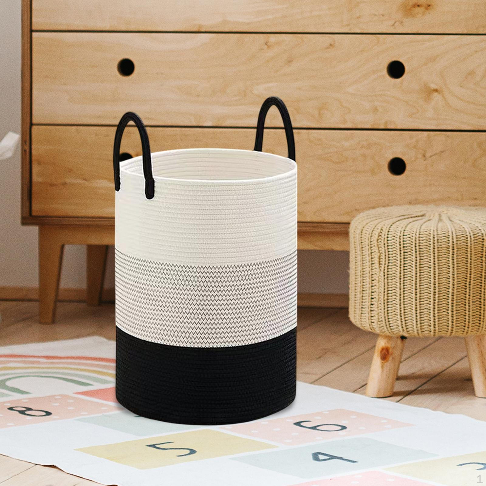 Ванная комната Плетеная корзина для белья Декоративная многоцелевая корзина для игрушек Детская комната Black White Gray35cm
Ванная комната Плетеная корзина для белья Декоративная многоцелевая корзина для игрушек Детская комната Black White Gray35cm