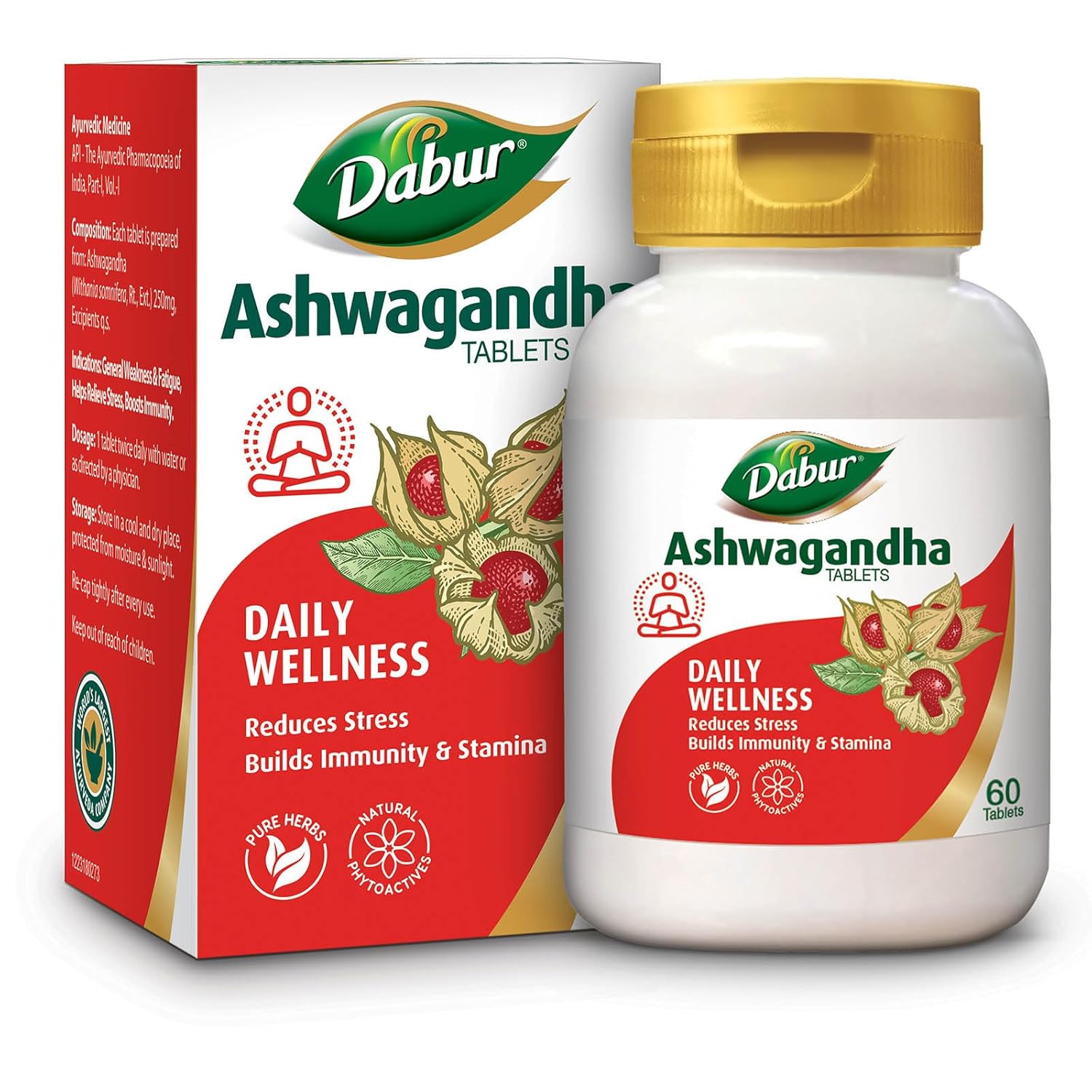 Dabur Ashwagandha Tablets 60 Count | Stress Relief & Energy Support | Immunity Booster Supplement | Antioxidant Protection | Wellness Ayurvedic Herbs
Dabur Ashwagandha Tablets 60 Count | Stress Relief & Energy Support | Immunity Booster Supplement | Antioxidant Protection | Wellness Ayurvedic Herbs