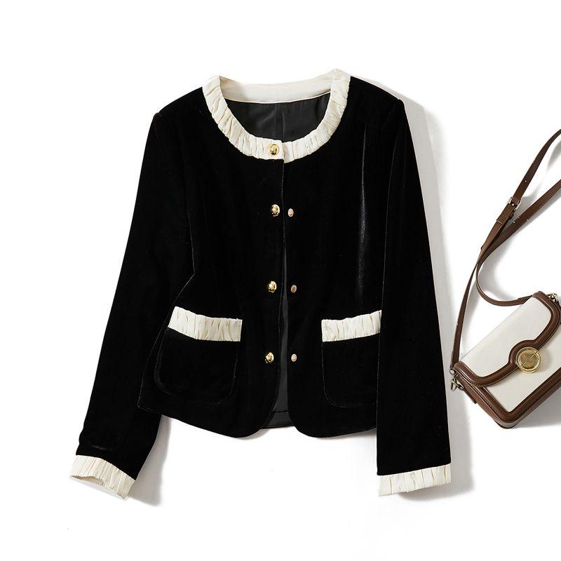 Глубокая любовь! Классический стиль Классический черно-белый цвет Однобортное короткое пальто из золотого бархата для женщин Легче всего сочетать Стройнящее Элегантное Black 3XL
Глубокая любовь! Классический стиль Классический черно-белый цвет Однобортное короткое пальто из золотого бархата для женщин Легче всего сочетать Стройнящее Элегантное Black 3XL