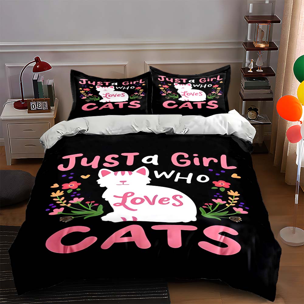 Cat-themed text. Bedding Duvet cover sets Duvet covers Pillowcases gifts (1 * Duvet Cover 2 * Pillowcases, without duvet insert) 135x200cm
Cat-themed text. Bedding Duvet cover sets Duvet covers Pillowcases gifts (1 * Duvet Cover 2 * Pillowcases, without duvet insert) 135x200cm