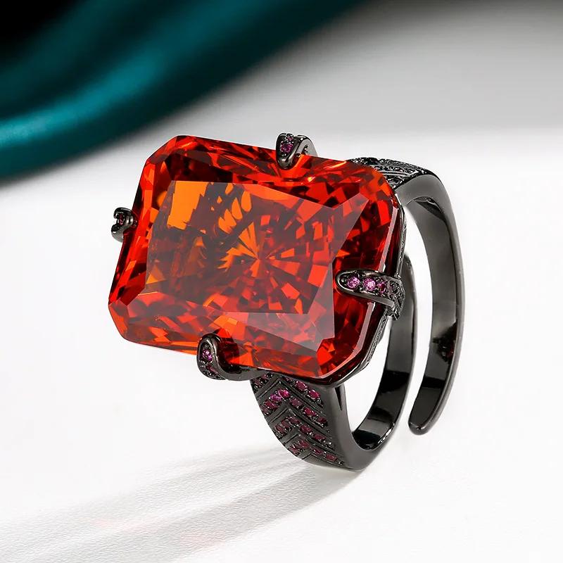 Vintage Adjustable Ring Pendant Necklace Rectangular Red Paraiba Gemstones Statement Jewelry with Pink Accents for Women Gift
Vintage Adjustable Ring Pendant Necklace Rectangular Red Paraiba Gemstones Statement Jewelry with Pink Accents for Women Gift