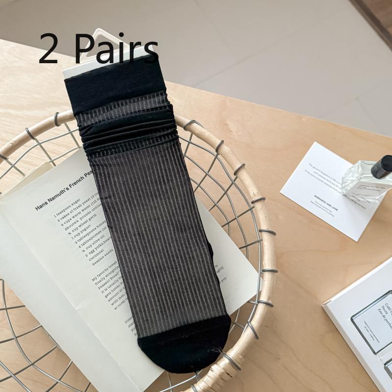 2 Pairs of Hollowed-out Stacked Socks - Summer and Spring Unlined Loose-mouthed Maternity Mid-calf Socks in Solid Color 2 pairs чёрный
2 Pairs of Hollowed-out Stacked Socks - Summer and Spring Unlined Loose-mouthed Maternity Mid-calf Socks in Solid Color 2 pairs чёрный