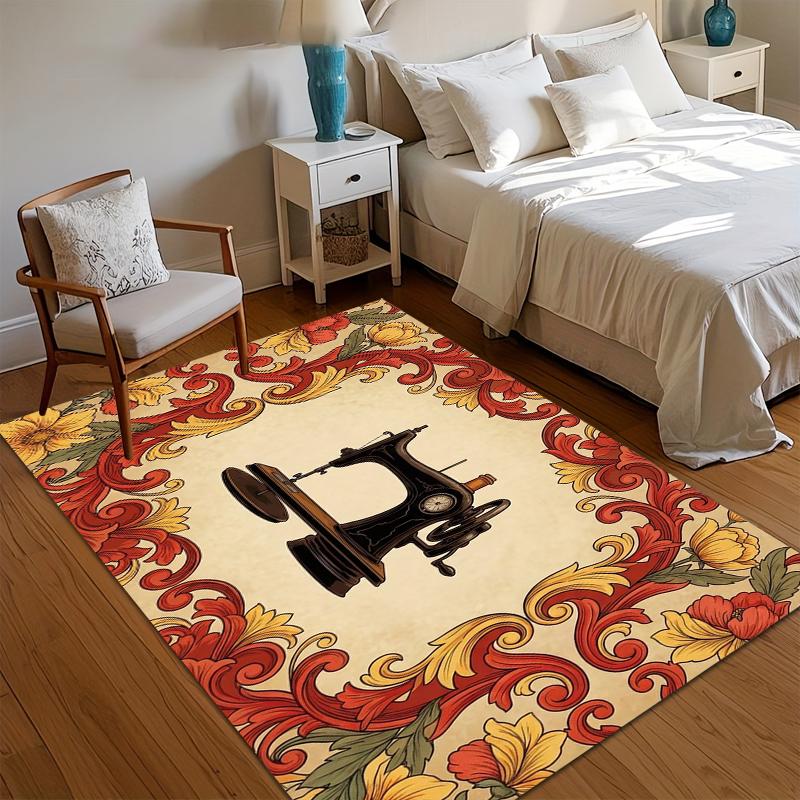 Vintage Sewing Machine Floral Scroll Area Rug Non Slip Floor Carpet for Living Room Bedroom Sewing Room Craft Room Nursery Decor 40X60cm
Vintage Sewing Machine Floral Scroll Area Rug Non Slip Floor Carpet for Living Room Bedroom Sewing Room Craft Room Nursery Decor 40X60cm
