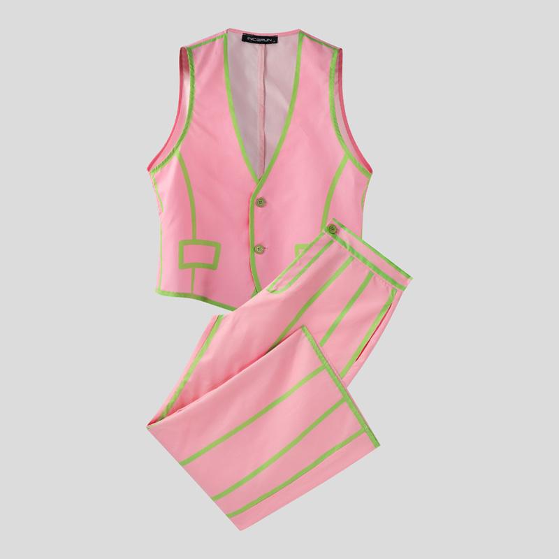 INCERUN 2PCS Men Outfits Sleeveless Waistcoat Tops Long Pants Casual Sets 5XL розовый
INCERUN 2PCS Men Outfits Sleeveless Waistcoat Tops Long Pants Casual Sets 5XL розовый