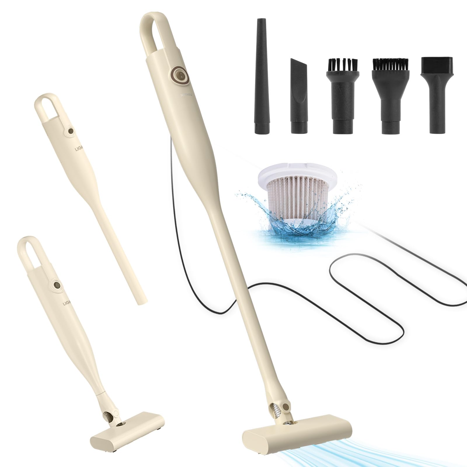 Vacuum Cleaner Cord Type HEPA Filter Strong Suction 2WAY Type Stick Cleaner Handy Cleaner Cyclone Vacuum Cleaner High Performance Lightweight Quiet слонова кістка 
Vacuum Cleaner Cord Type HEPA Filter Strong Suction 2WAY Type Stick Cleaner Handy Cleaner Cyclone Vacuum Cleaner High Performance Lightweight Quiet слонова кістка