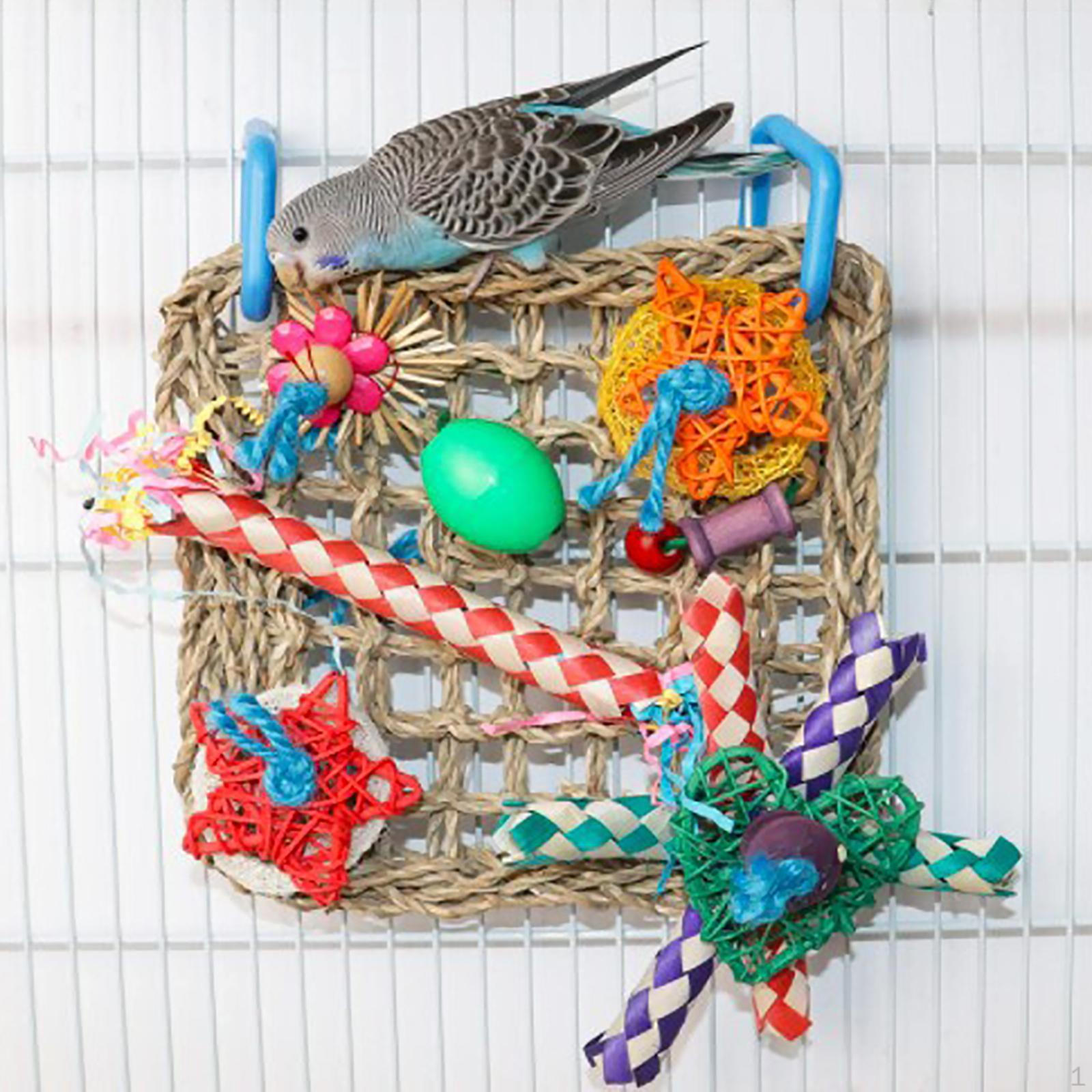 Bird Foraging Wall Toy Parrot Chewing Hanging Hook Toys Woven Climbing Hammock Mat for Birds
Bird Foraging Wall Toy Parrot Chewing Hanging Hook Toys Woven Climbing Hammock Mat for Birds
