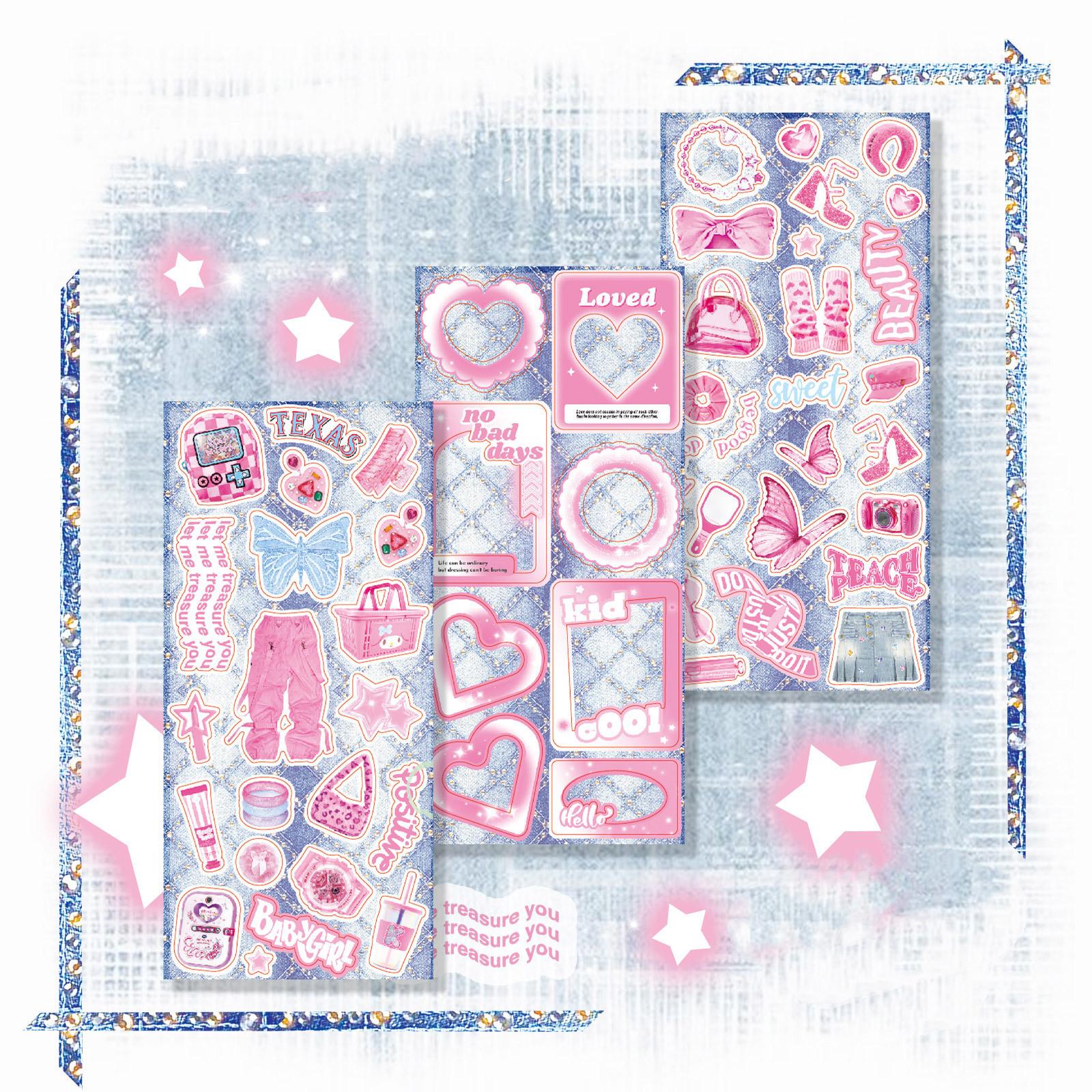 3 шт. Y2K винтажные джинсовые милые блестящие наклейки из материала Blingbling Kawaii Girl Scrapbook Notebook Kpop фотокарта DIY Decor
3 шт. Y2K винтажные джинсовые милые блестящие наклейки из материала Blingbling Kawaii Girl Scrapbook Notebook Kpop фотокарта DIY Decor