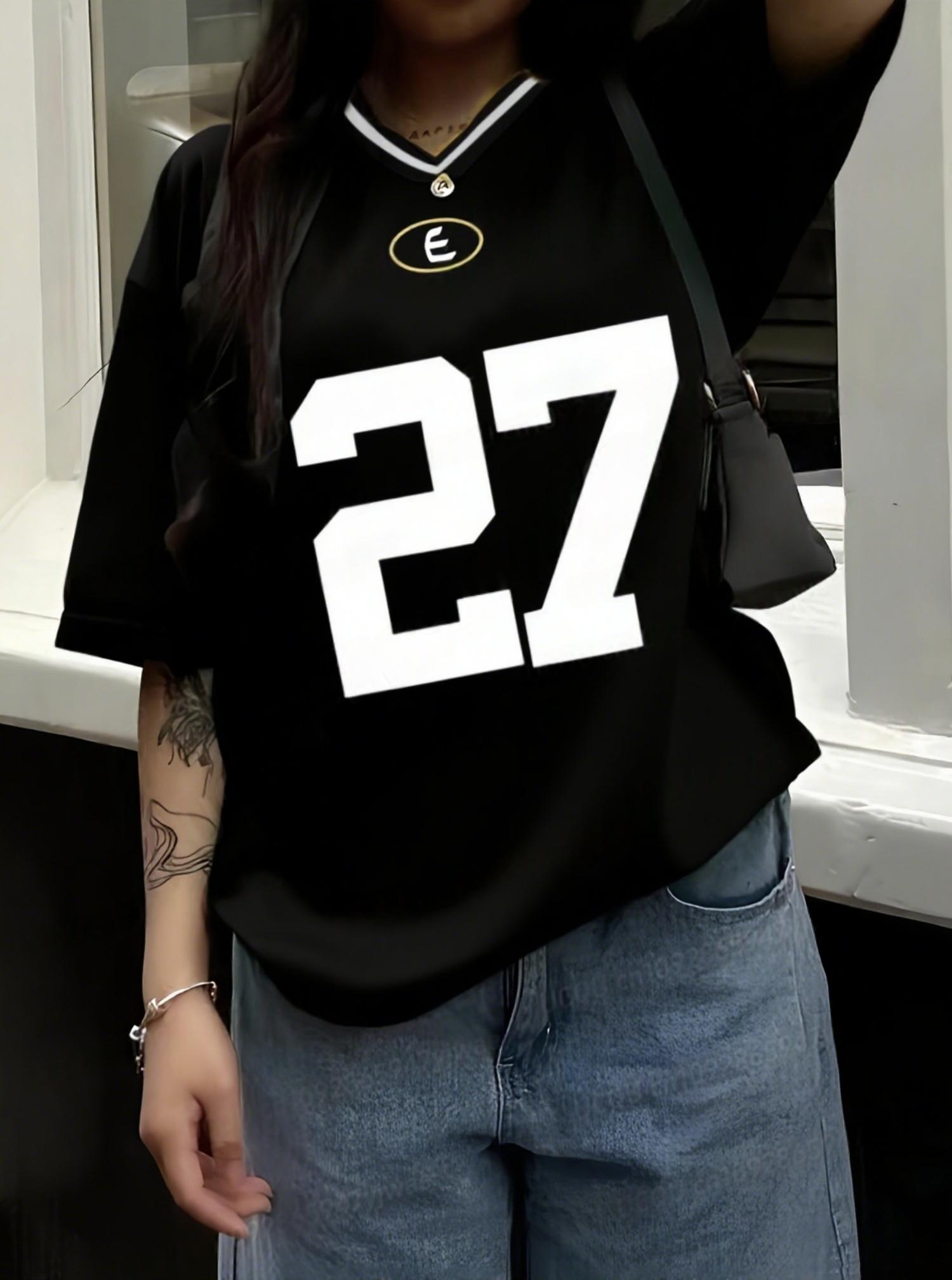 Summer loose V-neck casual women s short-sleeved T-shirt, printed fashion baseball jacket striped sporty women s T-shirt top 5XL
Summer loose V-neck casual women s short-sleeved T-shirt, printed fashion baseball jacket striped sporty women s T-shirt top 5XL