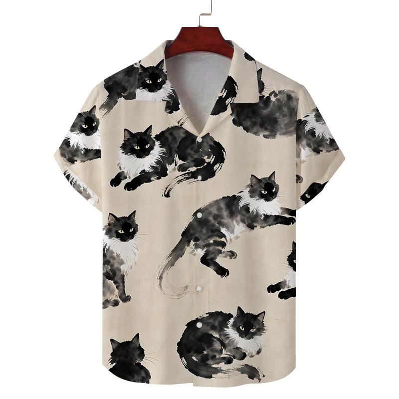 Summer Men s Short-sleeved Men s Shirt with Cat Pattern Casual Commuting Fashion All-match Personality Breathable 2XL
Summer Men s Short-sleeved Men s Shirt with Cat Pattern Casual Commuting Fashion All-match Personality Breathable 2XL