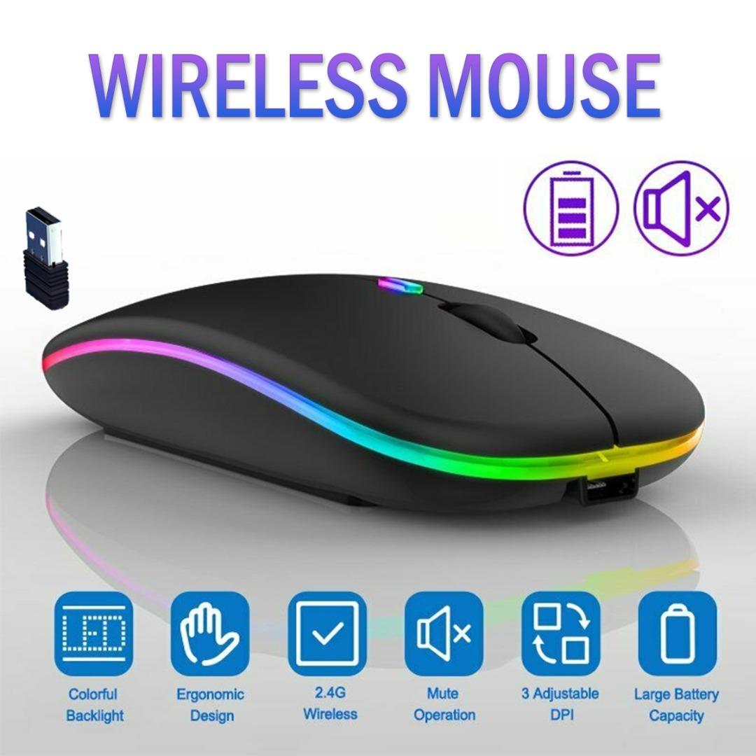 Lvye Slim Бесшумная перезаряжаемая беспроводная мышь 2,4 ГГц USB-мыши RGB со светодиодной подсветкой для портативных ПК
Lvye Slim Бесшумная перезаряжаемая беспроводная мышь 2,4 ГГц USB-мыши RGB со светодиодной подсветкой для портативных ПК