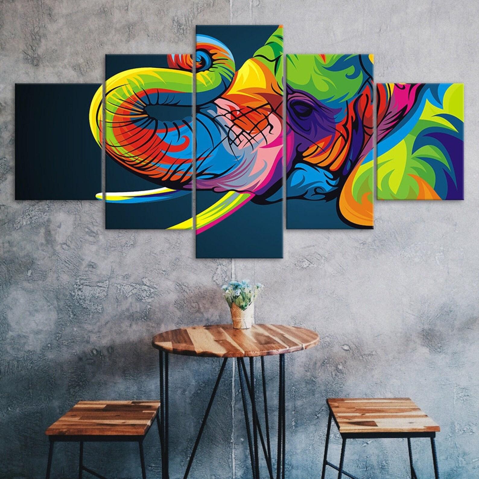Colorful Elephant Head 5 Piece Five Panel Wall Canvas Print Modern Art Poster Picture Home Decor Gift For Him For Her 20X35 20X45 20X55CM
Colorful Elephant Head 5 Piece Five Panel Wall Canvas Print Modern Art Poster Picture Home Decor Gift For Him For Her 20X35 20X45 20X55CM