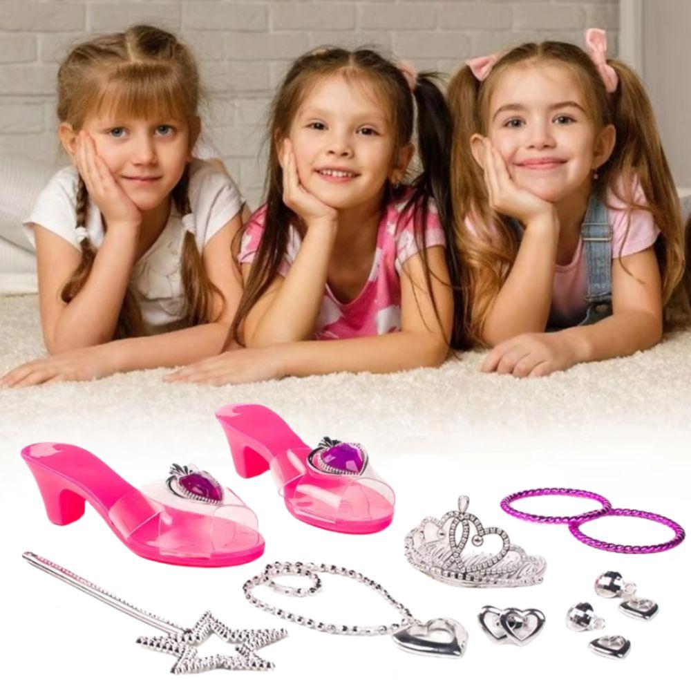 Necklace Crown Princess Dress Up Toys Earrings Bracelet Crystal Shoes Toy Kids Toy Blue set
Necklace Crown Princess Dress Up Toys Earrings Bracelet Crystal Shoes Toy Kids Toy Blue set