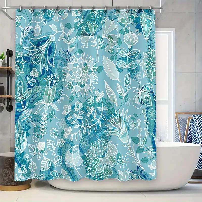 Роскошная сине-белая цветочная шторка для душа для украшения ванной комнаты, водонепроницаемая тканевая шторка для душа с принтом, набор с крючками (180x240 W90xH180cm
Роскошная сине-белая цветочная шторка для душа для украшения ванной комнаты, водонепроницаемая тканевая шторка для душа с принтом, набор с крючками (180x240 W90xH180cm