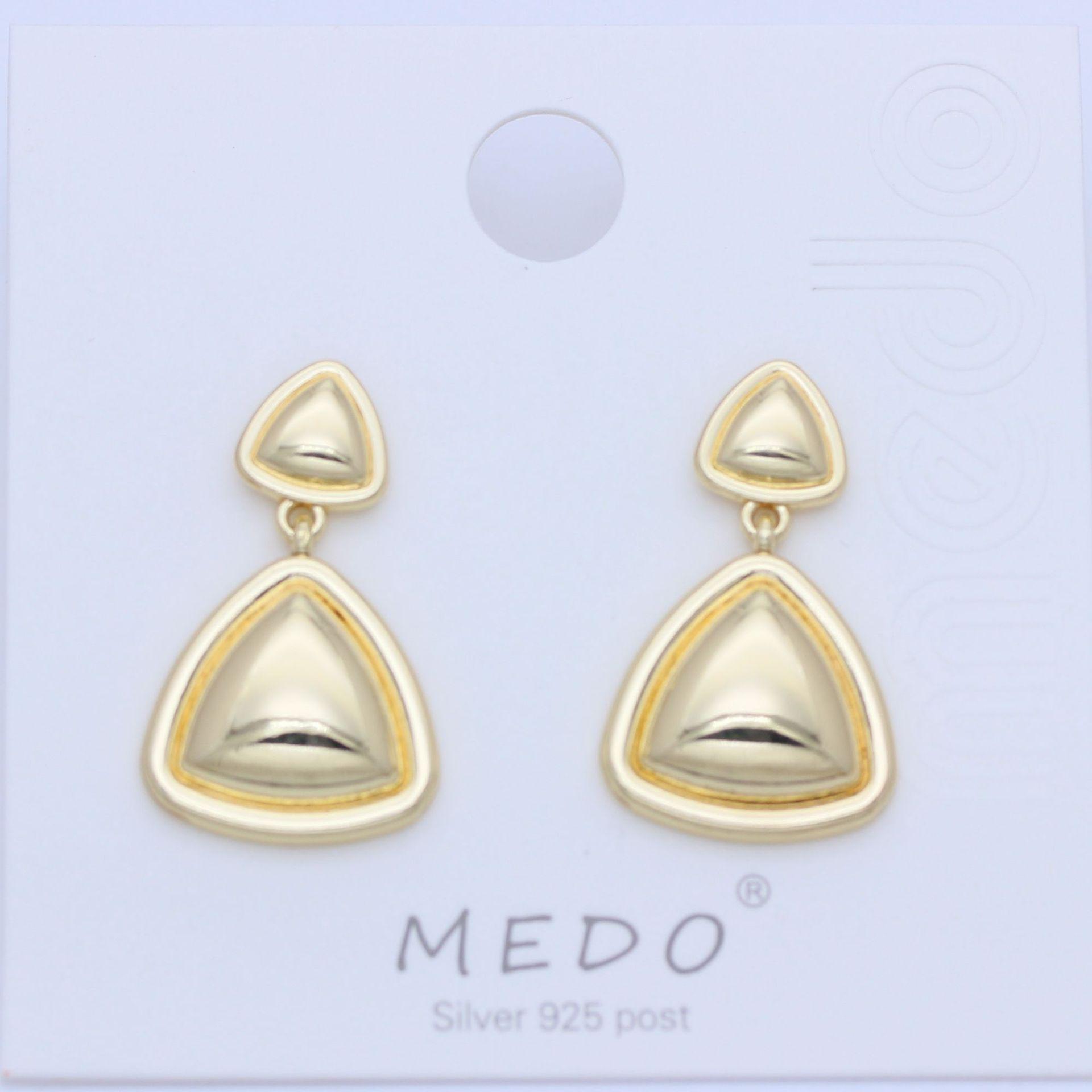 S925 Silver Needle Geometric Triangle Dangle Earrings with Real Gold Finish
S925 Silver Needle Geometric Triangle Dangle Earrings with Real Gold Finish
