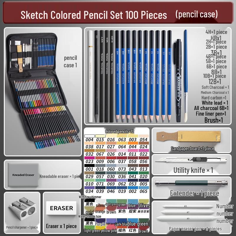 Професійний набір олівців для ескізів та вугільних олівців для студентів та початківців
Професійний набір олівців для ескізів та вугільних олівців для студентів та початківців