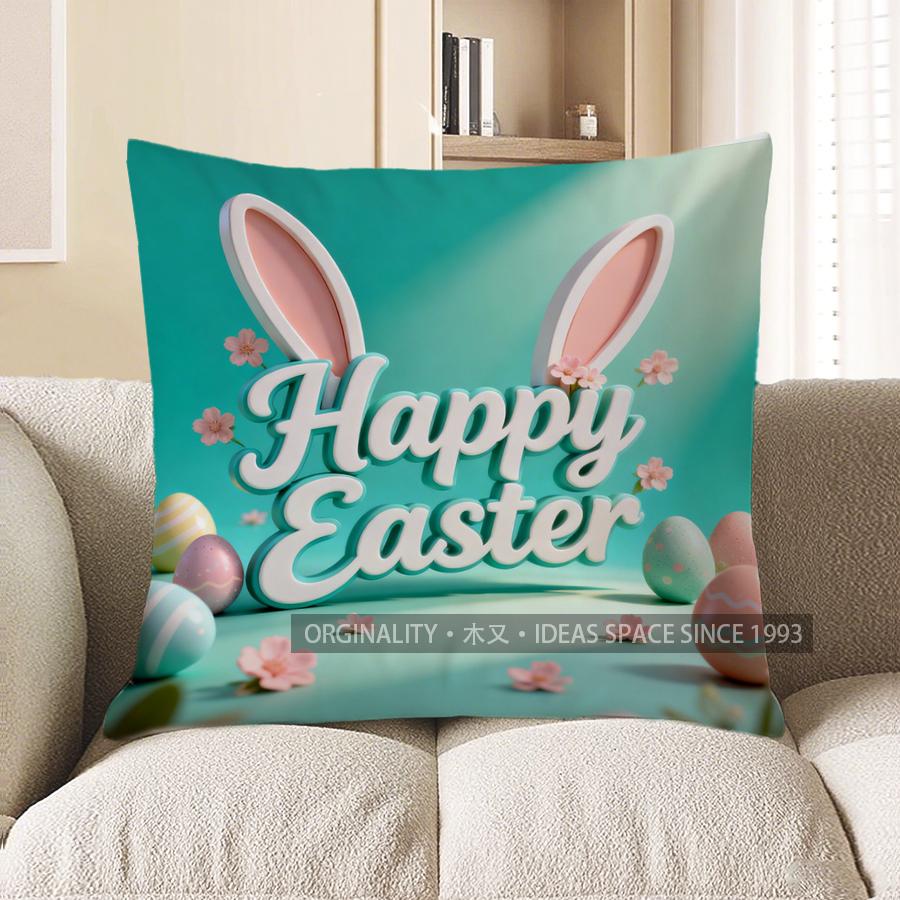 2D Happy Easter Bunny Ears And Eggs Cushion Pattern Cushion Cover Suitable For Sofa Bedroom Car Pillow Cover 40x40cm
2D Happy Easter Bunny Ears And Eggs Cushion Pattern Cushion Cover Suitable For Sofa Bedroom Car Pillow Cover 40x40cm