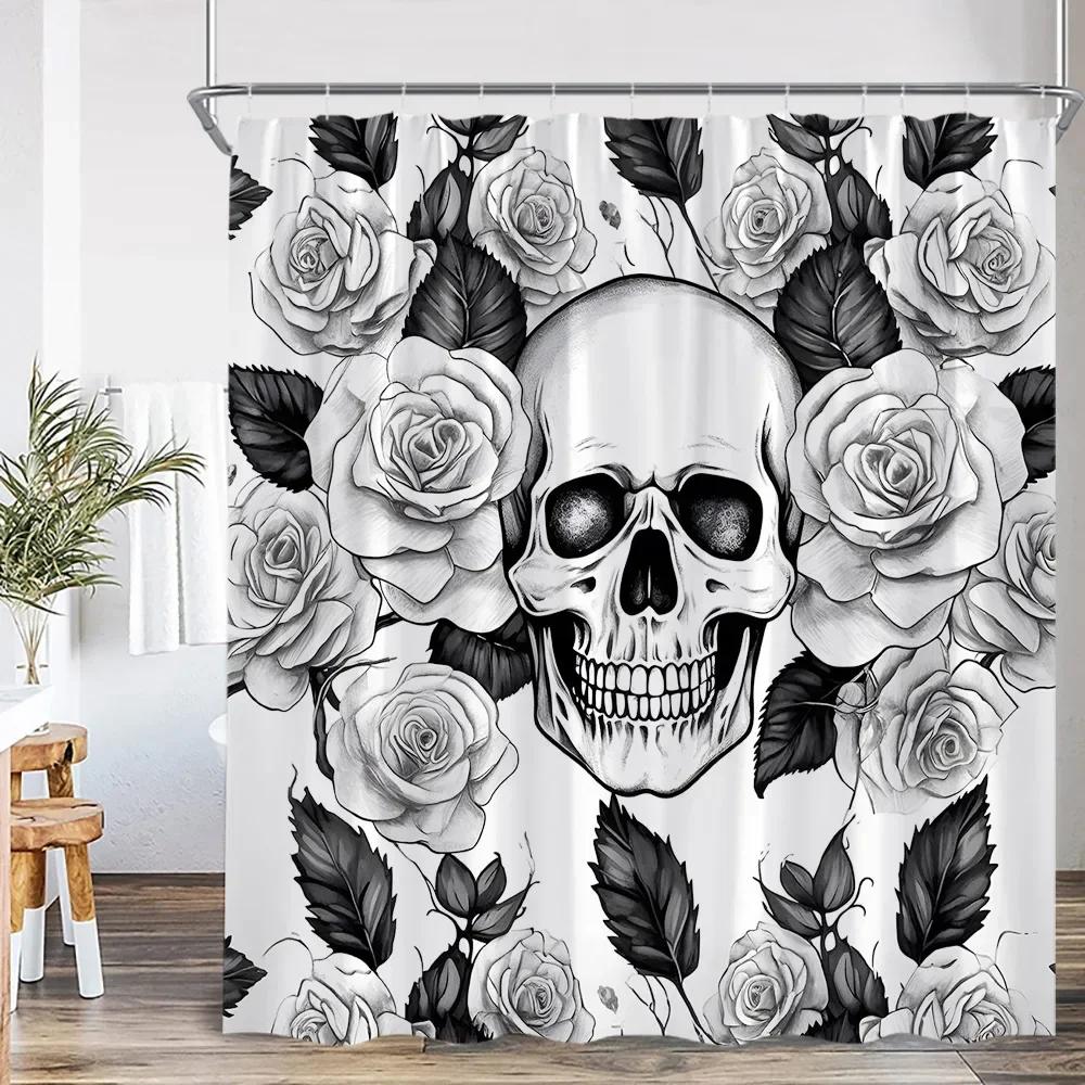 Skull Halloween Shower Curtain Scary Skull Flower Ghost Pumpkin Happy Bathroom Decoration Retro Shower Curtain W60H190(CM)-1 Pcs
Skull Halloween Shower Curtain Scary Skull Flower Ghost Pumpkin Happy Bathroom Decoration Retro Shower Curtain W60H190(CM)-1 Pcs