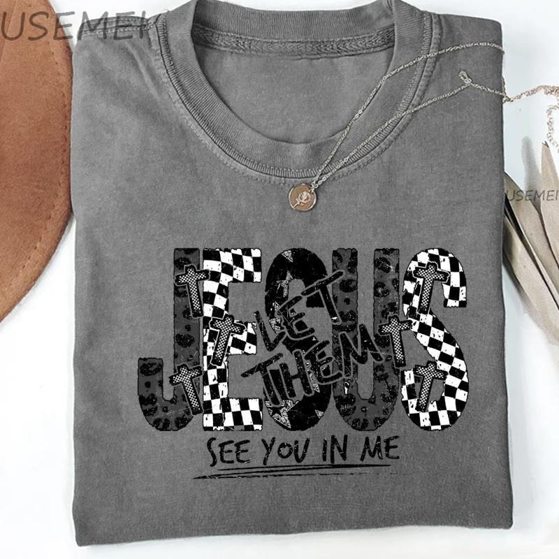 Jesus Let Them See You in Me Tshirt Women Men Jesus Christian TShirt Casual Cotton Short Sleeve Bible Verse Faith Religious Tee S
Jesus Let Them See You in Me Tshirt Women Men Jesus Christian TShirt Casual Cotton Short Sleeve Bible Verse Faith Religious Tee S