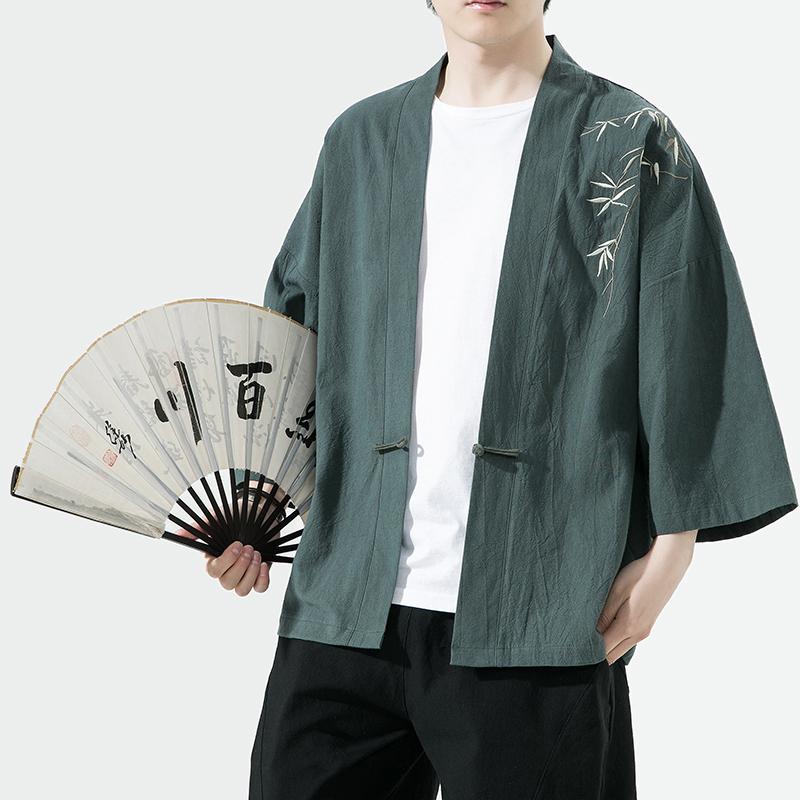 Summer Men s Cardigan Japanese Kimono Samurai Costume Clothing Bamboo Embroidered Kimono Shirt Yukata Haori Casual Coat S
Summer Men s Cardigan Japanese Kimono Samurai Costume Clothing Bamboo Embroidered Kimono Shirt Yukata Haori Casual Coat S