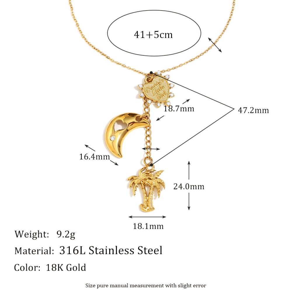 MamacitaSlay Unique Stainless Steel Heart Shaped Cherry Sun Moon Long Pendant Necklace For Women s Party Waterproof Jewelry Gift 46cm
MamacitaSlay Unique Stainless Steel Heart Shaped Cherry Sun Moon Long Pendant Necklace For Women s Party Waterproof Jewelry Gift 46cm