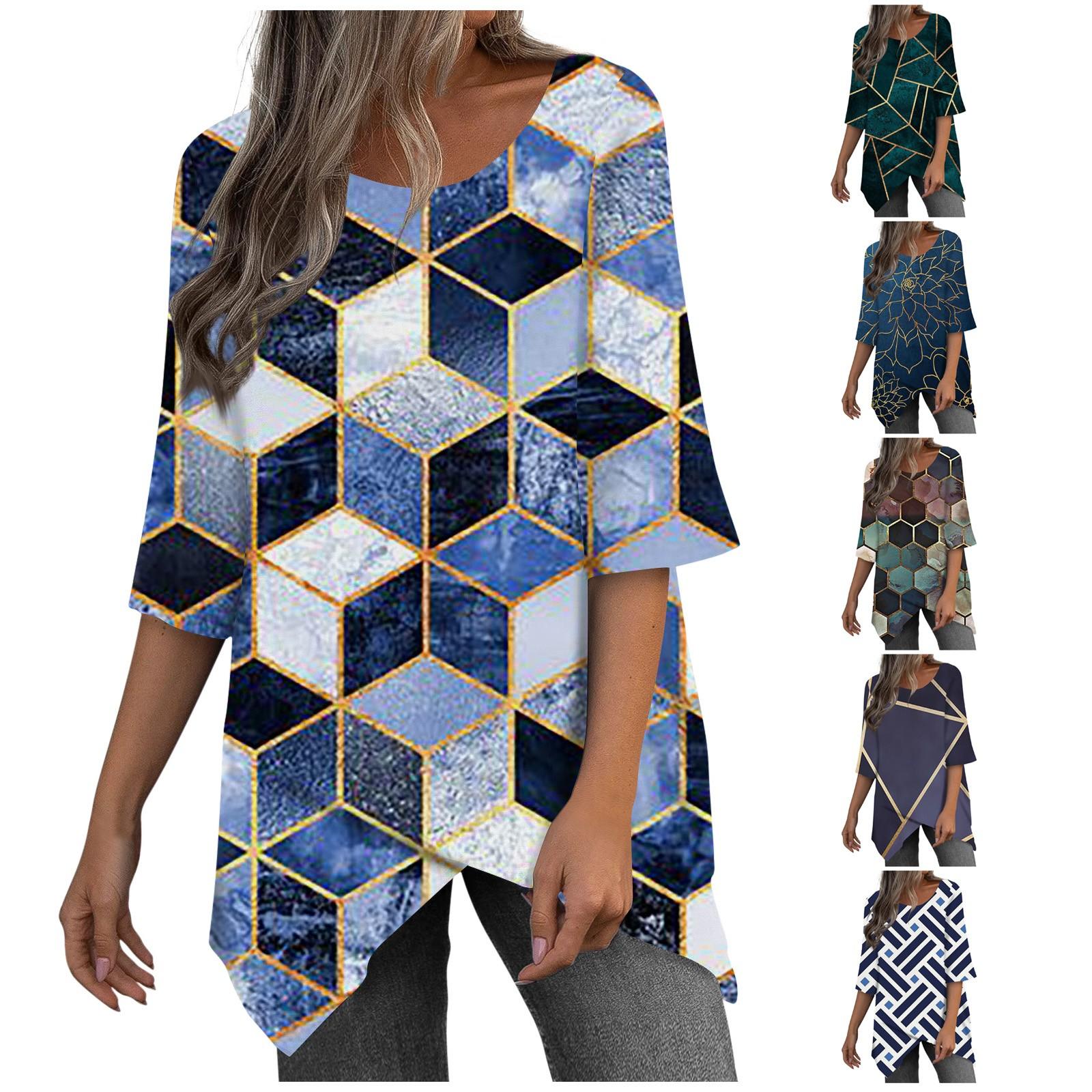 Women s Shirt Blouse Casual Loose Shirts 3/4 Sleeve Print Round Neck Tops Print Tops T-shirts Tee
Women s Shirt Blouse Casual Loose Shirts 3/4 Sleeve Print Round Neck Tops Print Tops T-shirts Tee