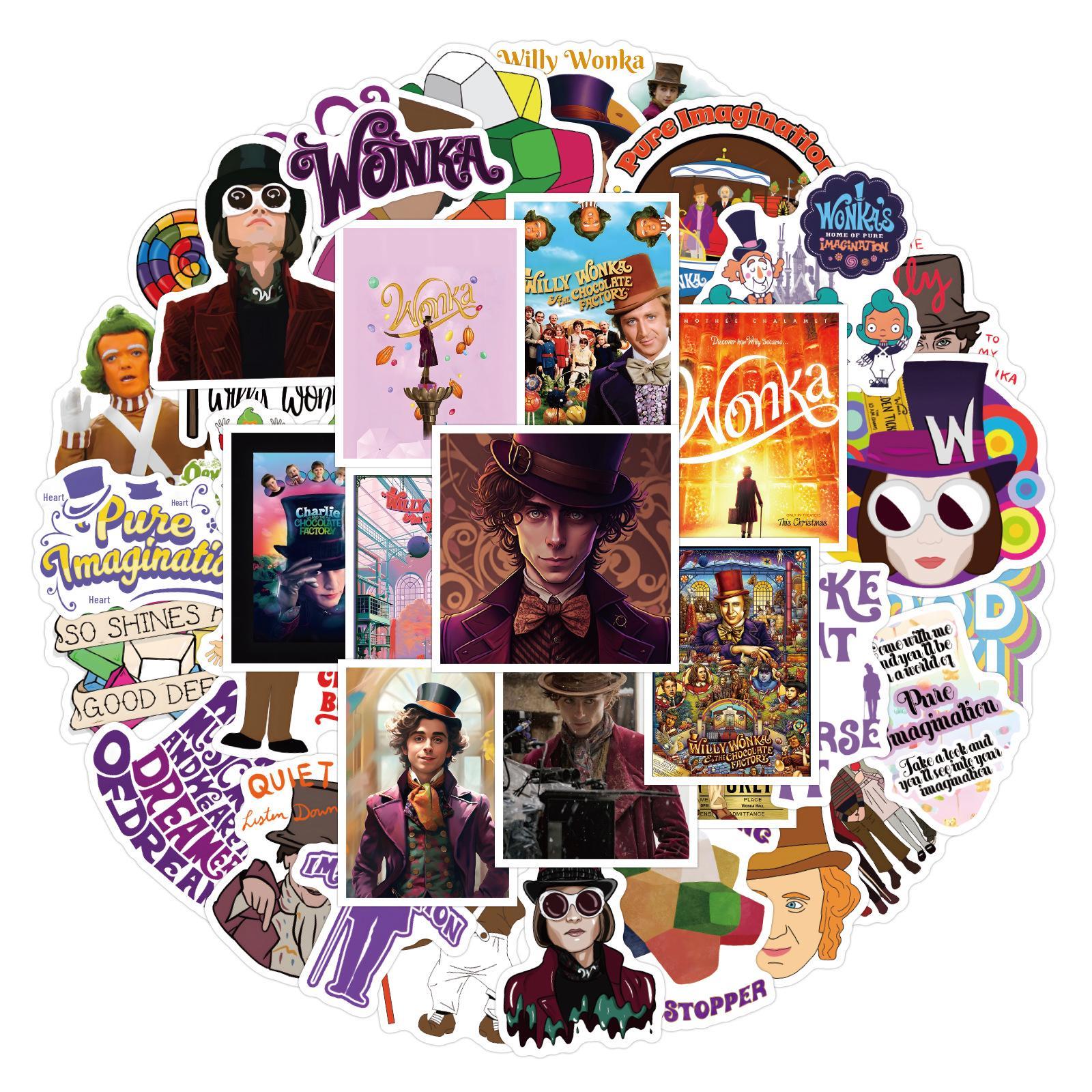 50 New Wonka Graffiti Stickers - Waterproof Decorations for Suitcases, Notebooks, and Water Cups
50 New Wonka Graffiti Stickers - Waterproof Decorations for Suitcases, Notebooks, and Water Cups