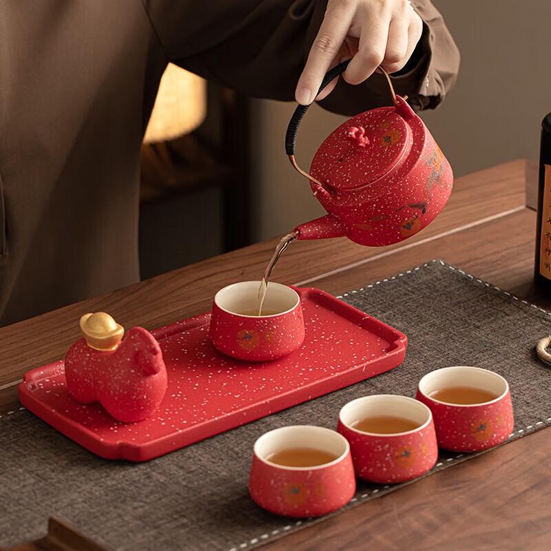 SUSHI CERAMICS Forbidden City Red Persimmon Ruyi Teapot Set
SUSHI CERAMICS Forbidden City Red Persimmon Ruyi Teapot Set