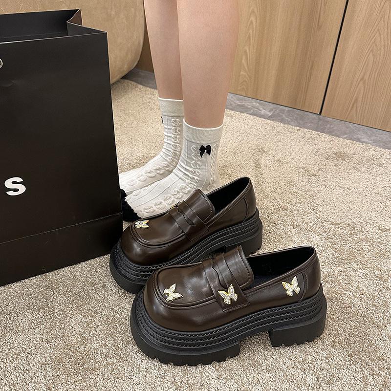 Diamond buckle small leather shoes single shoes women s spring new thick heel high heel platform loafers single shoes women 35
Diamond buckle small leather shoes single shoes women s spring new thick heel high heel platform loafers single shoes women 35