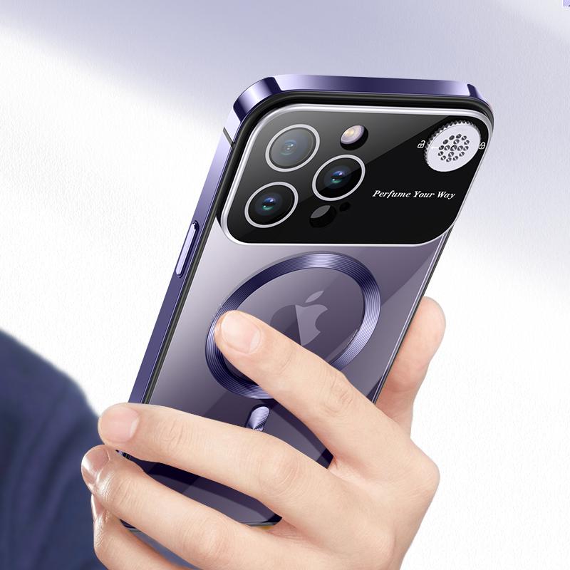 Для iPhone 15 14 13 Pro Max чехол Magsafe с магнитной беспроводной зарядкой, полная защита объектива, прозрачный металлический чехол для ароматерапии
Для iPhone 15 14 13 Pro Max чехол Magsafe с магнитной беспроводной зарядкой, полная защита объектива, прозрачный металлический чехол для ароматерапии