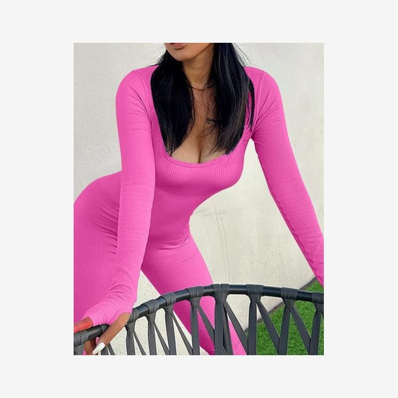 Hip Lifting Slim Fit Sexy Jumpsuit Threaded Square Collar Hip Raise Slim Fit Sexy Jumpsuit (11) rose-Long sleeves S
Hip Lifting Slim Fit Sexy Jumpsuit Threaded Square Collar Hip Raise Slim Fit Sexy Jumpsuit (11) rose-Long sleeves S