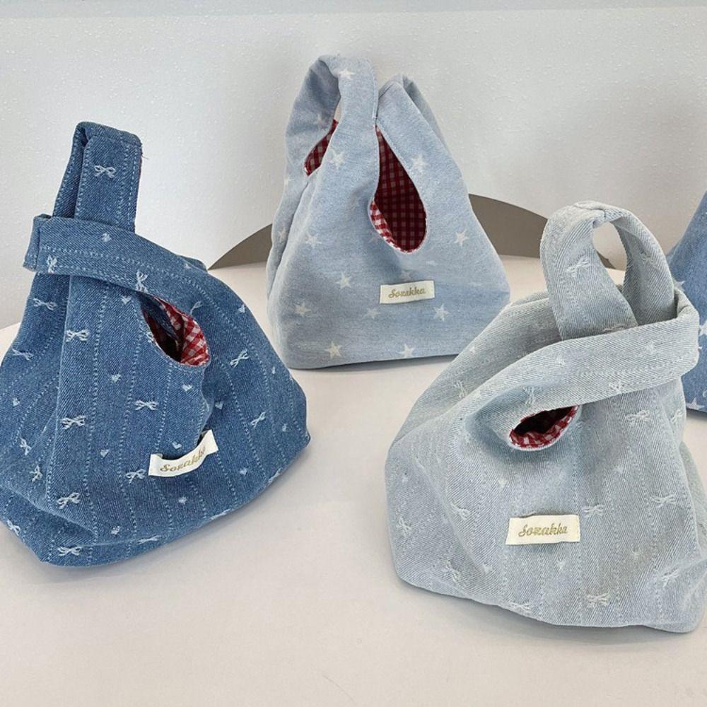 Bowknot Denim Bucket Bag Korean Style Cute Wrist Bag Fashion Denim Bow Handbag Outdoor Style2
Bowknot Denim Bucket Bag Korean Style Cute Wrist Bag Fashion Denim Bow Handbag Outdoor Style2