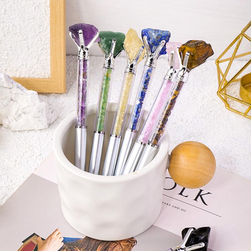 Natural Crystal Raw Stone Ballpoint Pen - DIY Signature Pen for Students, Advertising, and Gifts.
Natural Crystal Raw Stone Ballpoint Pen - DIY Signature Pen for Students, Advertising, and Gifts.