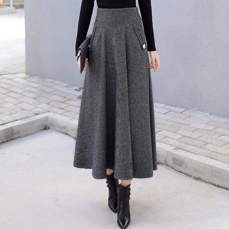 Cross-Border 2025 Autumn New Korean Style Plus-Size High-Waisted Slimming Plaid Woolen Midi A-Line Skirt for Women Gray Grid S
Cross-Border 2025 Autumn New Korean Style Plus-Size High-Waisted Slimming Plaid Woolen Midi A-Line Skirt for Women Gray Grid S