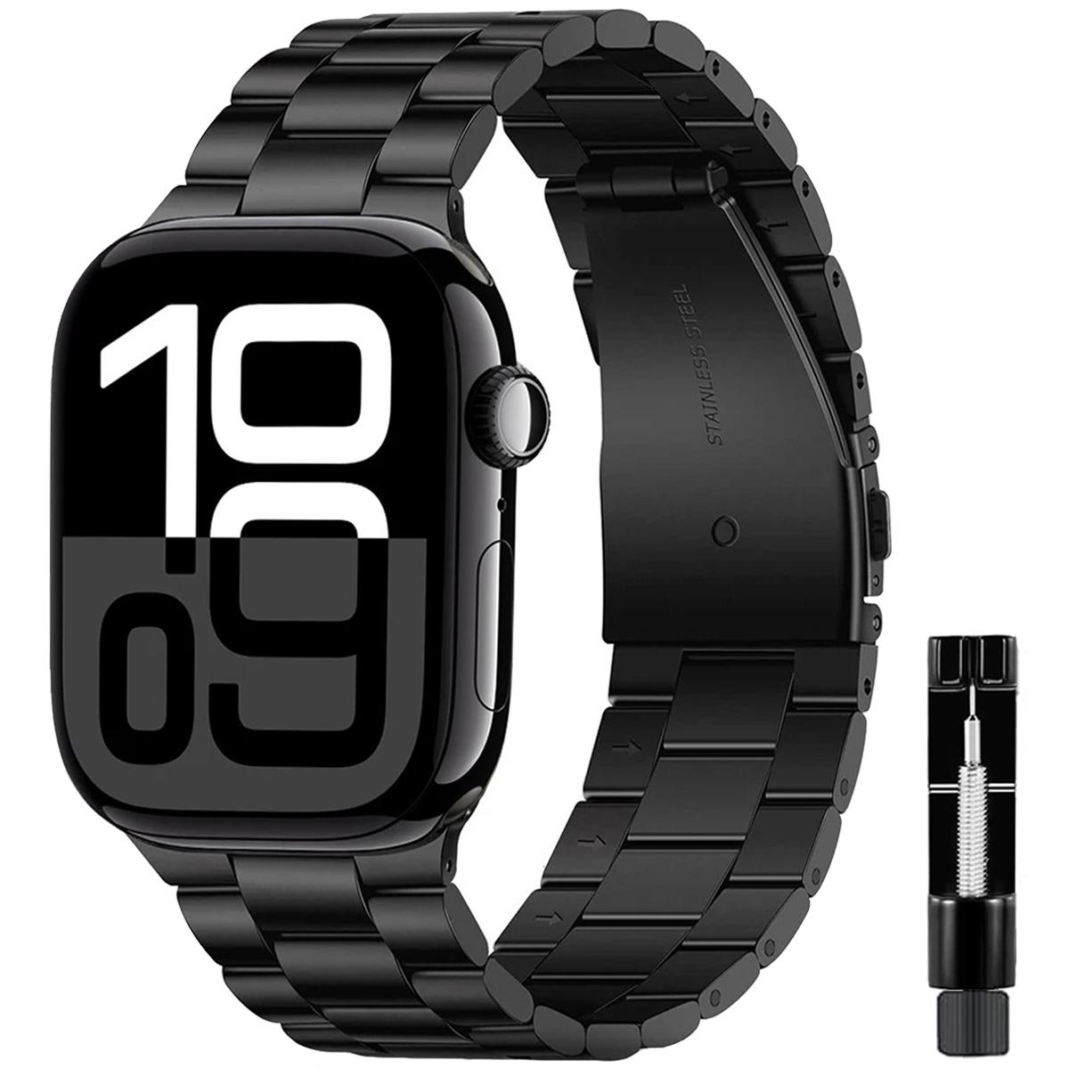 1 шт. Змінний металевий ремінець з нержавіючої сталі для Apple Watch Band 38/40/41/42/44/45/49/46MM Для ремінця Apple Watch Ultra 11 10 9 8 7 6 5 4 3 2 1 SE 42/44/45/49/S11/S10-46mm чорний
1 шт. Змінний металевий ремінець з нержавіючої сталі для Apple Watch Band 38/40/41/42/44/45/49/46MM Для ремінця Apple Watch Ultra 11 10 9 8 7 6 5 4 3 2 1 SE 42/44/45/49/S11/S10-46mm чорний
