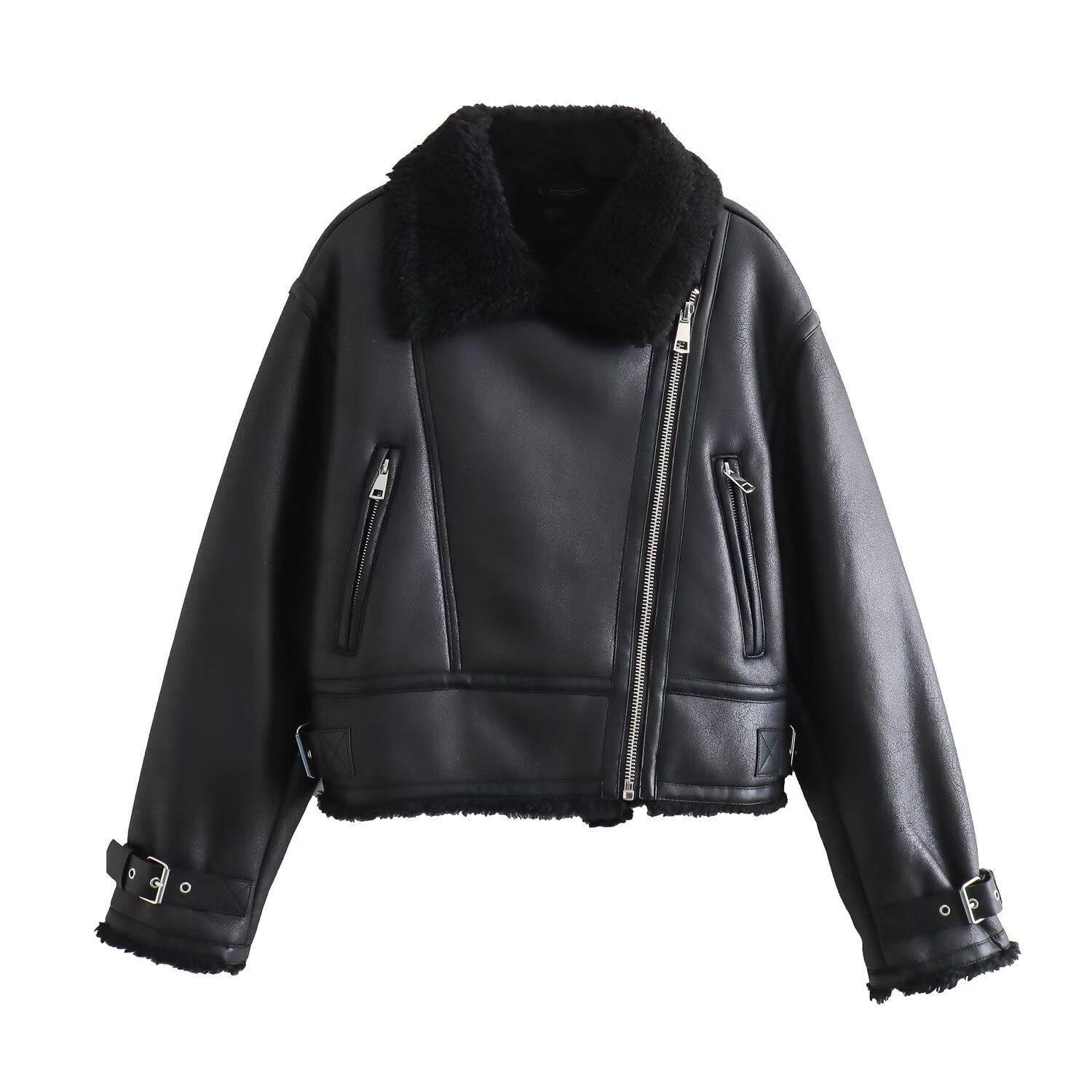 Double-Sided Thick Jacket with Zipper Accent: Turn-Down Collar European & American Women s Fashion Small чёрный
Double-Sided Thick Jacket with Zipper Accent: Turn-Down Collar European & American Women s Fashion Small чёрный