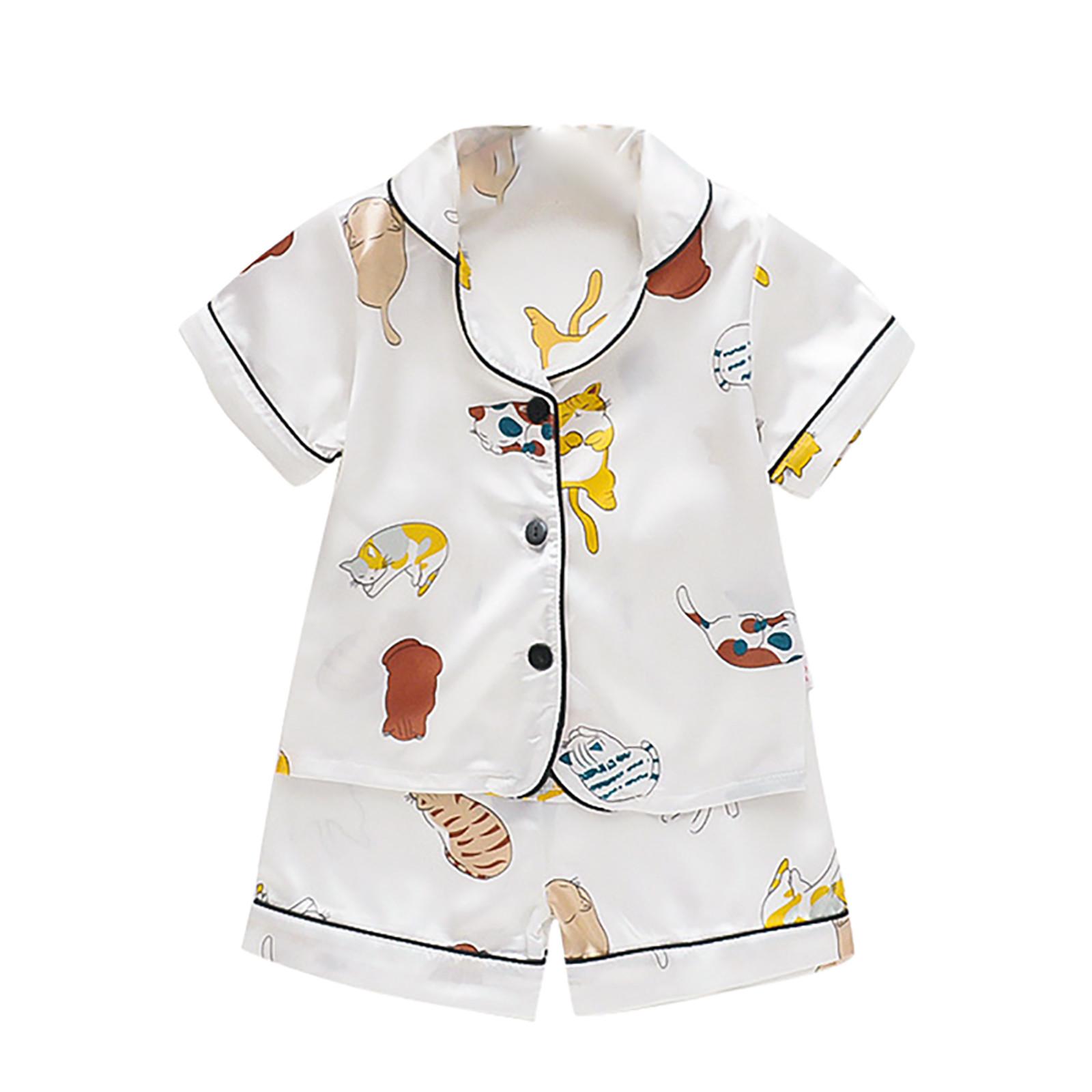 Детские пижамы для мальчиков и девочек, атласная одежда из двух предметов, летняя одежда с короткими рукавами + шорты M/90 белый
Детские пижамы для мальчиков и девочек, атласная одежда из двух предметов, летняя одежда с короткими рукавами + шорты M/90 белый