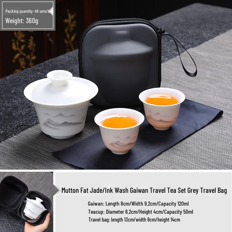 WJ Travel Gaiwan Tea Set 1 Pot, 2 Cups
WJ Travel Gaiwan Tea Set 1 Pot, 2 Cups