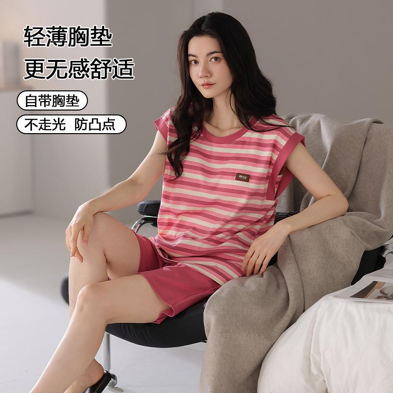 Pajamas women s new models with chest pads, summer cotton vest, sleeveless loungewear, thin suit can be worn outside M
Pajamas women s new models with chest pads, summer cotton vest, sleeveless loungewear, thin suit can be worn outside M