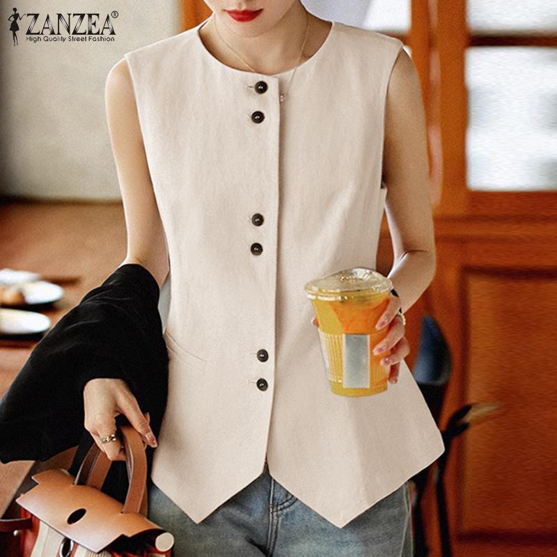 ZANZEA Женский повседневный летний кардиган без рукавов с круглым вырезом, жилет
ZANZEA Женский повседневный летний кардиган без рукавов с круглым вырезом, жилет