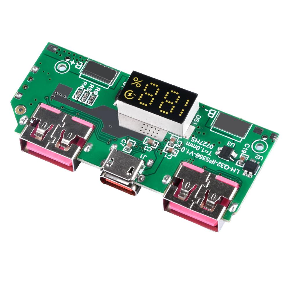 5V 3A Lithium Battery Digital Display Fast Charging Module IP5356 TYPE-C Micro USB QC3.0 2.0 PD3.0 PD2.0/AFC/FCP
5V 3A Lithium Battery Digital Display Fast Charging Module IP5356 TYPE-C Micro USB QC3.0 2.0 PD3.0 PD2.0/AFC/FCP