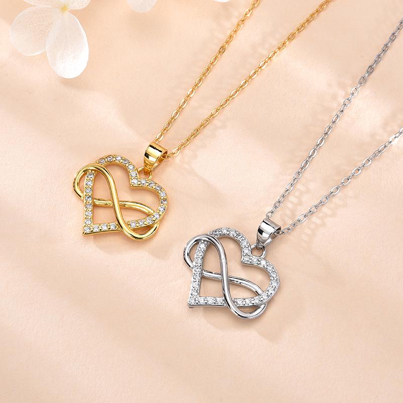 925 Sterling Silver Heart-Shaped Infinity Necklace - Women s European & American Fashion Clavicle Chain 925 Silver
925 Sterling Silver Heart-Shaped Infinity Necklace - Women s European & American Fashion Clavicle Chain 925 Silver