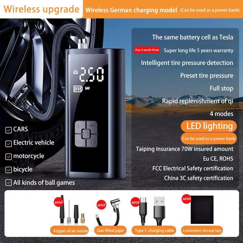 Интеллектуальный цифровой дисплей 12 В мини портативный автомобильный насос для шин быстрый воздушный насос для шин полный автоматической остановки быстрое накачивание с использованием нанотехнологий Wireless upgrade чёрный
Интеллектуальный цифровой дисплей 12 В мини портативный автомобильный насос для шин быстрый воздушный насос для шин полный автоматической остановки быстрое накачивание с использованием нанотехнологий Wireless upgrade чёрный