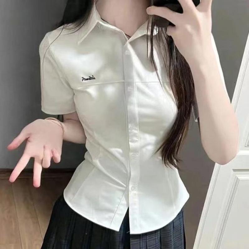 Women s Slim-Fit JK Style White Shirt - Short Sleeves, Summer Collection, College Chic M
Women s Slim-Fit JK Style White Shirt - Short Sleeves, Summer Collection, College Chic M