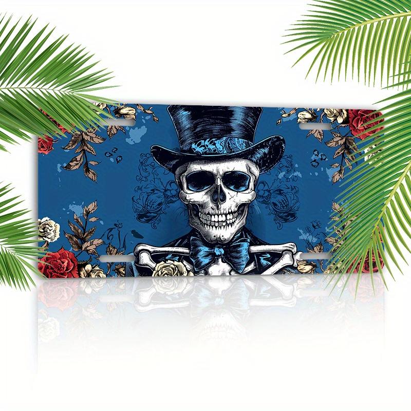 D Flat Printing Gothic Skeleton Gentleman with Top Hat Roses Aluminum Tin Painting License Plate Shape Vintage Skull Flora 15x30cm(5.9x7.8inch)
D Flat Printing Gothic Skeleton Gentleman with Top Hat Roses Aluminum Tin Painting License Plate Shape Vintage Skull Flora 15x30cm(5.9x7.8inch)