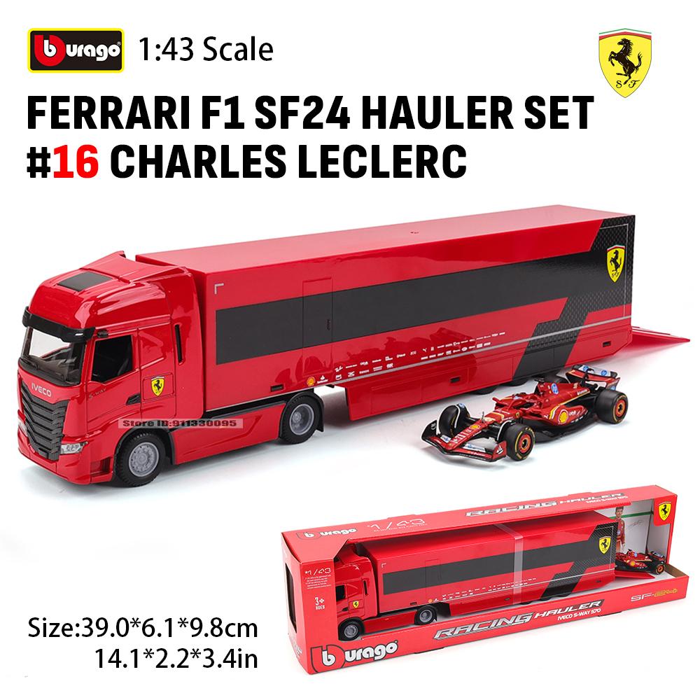 Bburago 1:43 2024 F1 FERRARI SF24 HAULLER SET#16 CHARLES LECLERC MERCEDES-AMG W15 alloy luxury car die cast car model toy series
Bburago 1:43 2024 F1 FERRARI SF24 HAULLER SET#16 CHARLES LECLERC MERCEDES-AMG W15 alloy luxury car die cast car model toy series