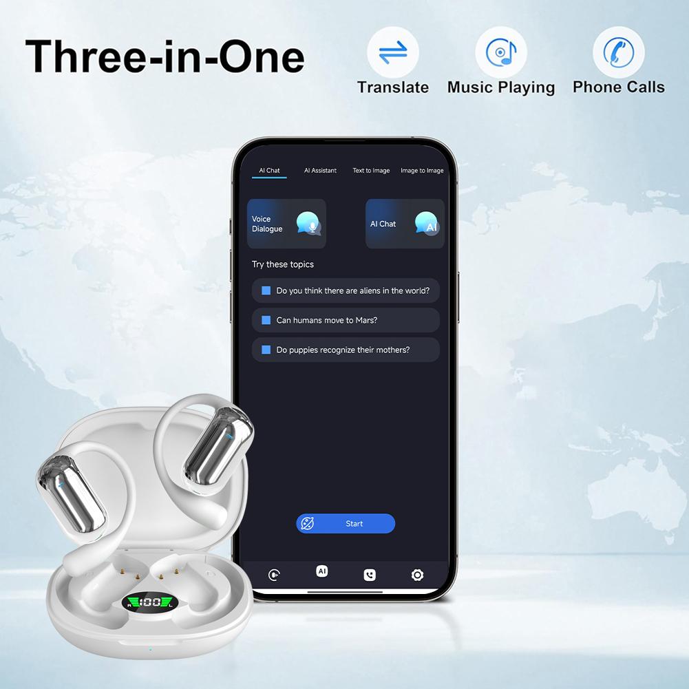 YYK-Q16S AI Translator Earbuds 3-In-1 Music Phone Call 144 Languages Real-Time Translation Ear buds BT 5.3 Wireless Headphones білий
YYK-Q16S AI Translator Earbuds 3-In-1 Music Phone Call 144 Languages Real-Time Translation Ear buds BT 5.3 Wireless Headphones білий